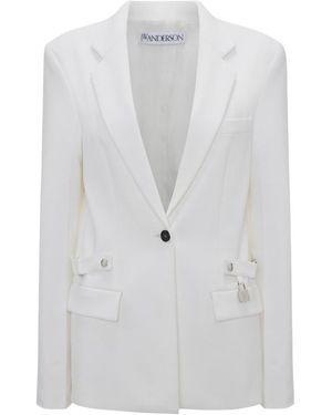 JW Anderson Jw Anderson Single-Breasted Long-Sleeved Blazer - Grey