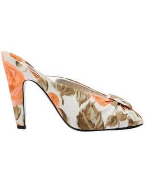 Chloé Floral Woven Slides - Orange