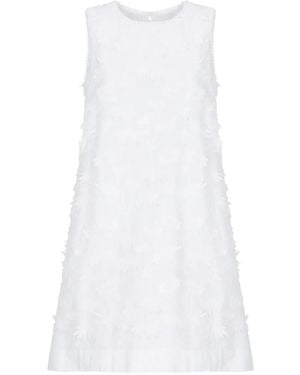 P.A.R.O.S.H. Floral Embroidered Sleeveless Dress - White
