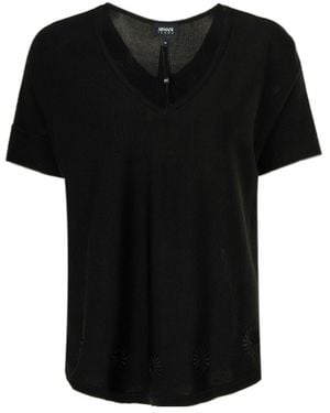 Armani Jeans Logo Short-Sleeved T-Shirt - Black