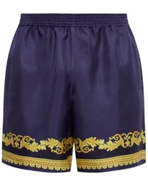 Versace Elastic-Waist Shorts - Blue