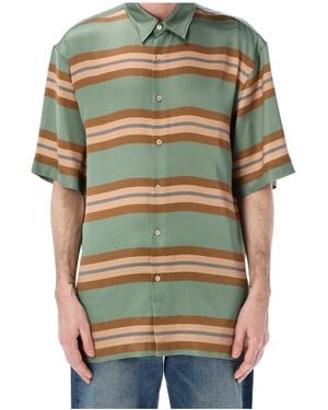 Dries Van Noten Cassidye Stripe Short-Sleeve Shirt - Green