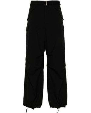 Sacai Suiting Drawstring Ankle Cargo Trousers - Black