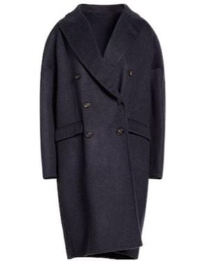 Brunello Cucinelli Minimalist Doublebreasted Wool Coat - Blue