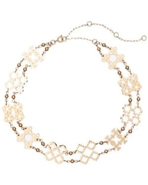 Tory Burch Forget Me Not Choker Necklace - Metallic