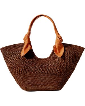 Hereu Woven Design Handbag - Brown