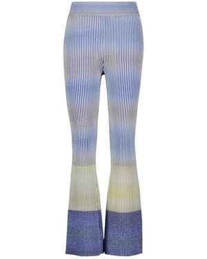 Jonathan Simkhai Striped Knit Casual Pants - Blue