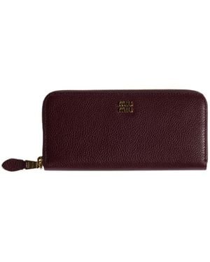 Miu Miu Large Leather Wallet - Brown