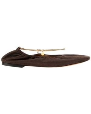 Stella McCartney Shaggy Chain Detail Ballerinas - Brown