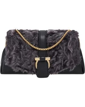 Ferragamo Front Flap Handbag (Xs) - Black