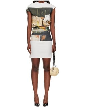 Issey Miyake Street View Graphic Print Dress - White