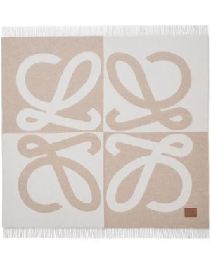 Loewe Anagram Jacquard Blanket - White