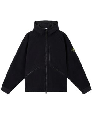 Stone Island Logo Patch Hooded Jacket - Blue