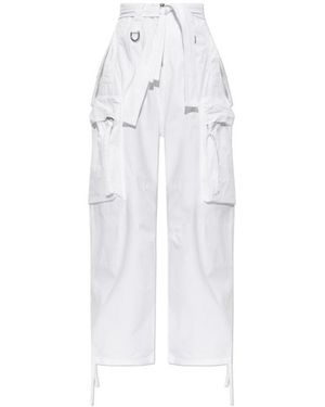 DSquared² Belted Wide-Leg Cargo Trousers - White