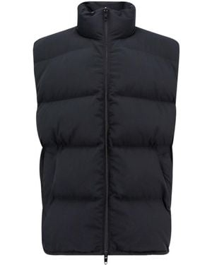 Balenciaga Logo Printed Puffer Vest - Blue