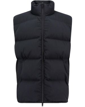 Balenciaga Logo Printed Puffer Vest - Blue