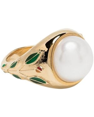 CASABLANCA Pearl Signet Ring - Metallic