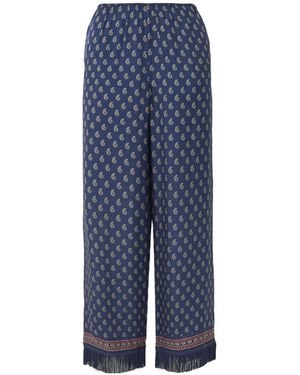 Doen Print Silk Straight-Leg Trousers - Blue