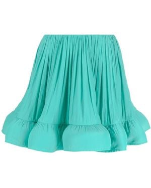 Lanvin High-Waist Ruffled Flared Mini Skirt - Green