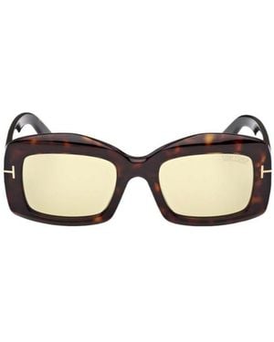 Tom Ford Eyewear Venetia Rectangle Frame Sunglasses - Metallic