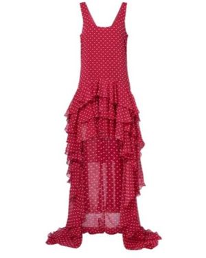 rotate birger christensen asymmetric appliqu midi dress ROTATE BIRGER CHRISTENSEN Asymmetric Floral Midi Dress in Red