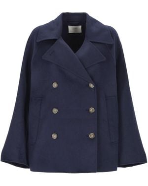 JOSEPH Double-Breasted Coat - Blue