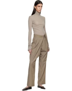 LE17SEPTEMBRE Le17Septembre Overwrap Wide Pants - Natural