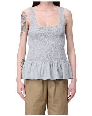 Dries Van Noten Square Neck Pleated Vest - Grey
