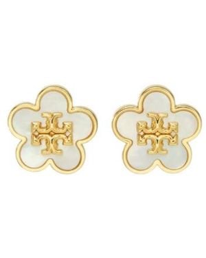 Tory Burch Kira Flower Stud Earrings - Metallic