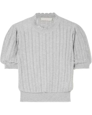 Ulla Johnson Crocheted Openwork Knitwear - Grey