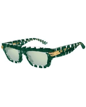 Bottega Veneta Eyewear Mitre Square Frame Sunglasses - Green