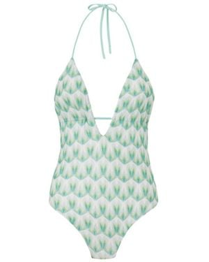 Missoni Floral Patterned One Piece Swimsuit - Green
