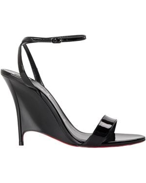 Christian Louboutin Patent Wedge Sandals - White