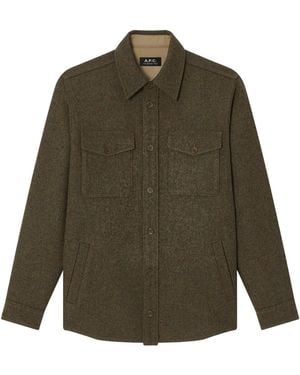 A.P.C. Wool Collar Shirt - Green