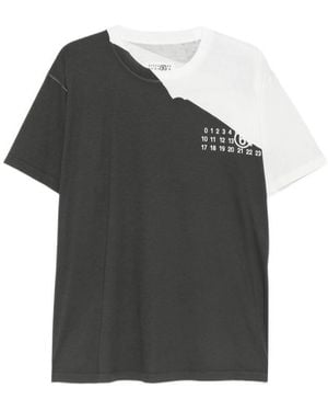 MM6 by Maison Margiela Two-Tone Logo T-Shirt - Black