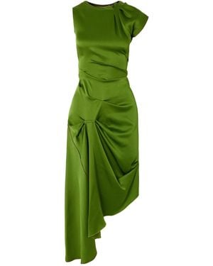 Victoria Beckham Draped Satin Midi Dress - Green