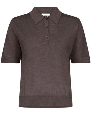 Loulou de Saison Migo Polo Knitted Top - Brown