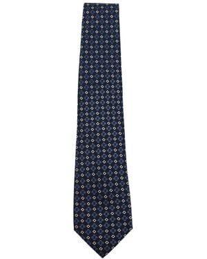 Canali Geometric Pattern Tie - Blue