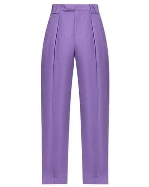 Versace Pleated Tailored Trousers - Purple