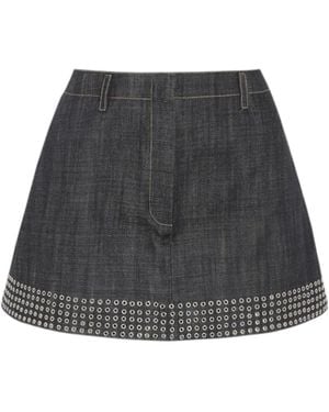 Alaïa Belt Loop Midi Skirt - Grey