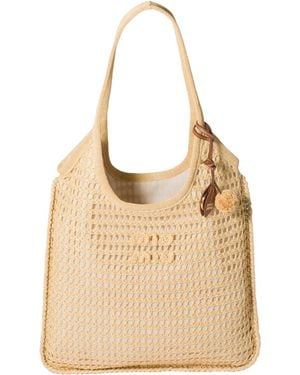Miu Miu Ivy Raffia Crochet Bag - Natural
