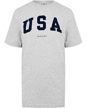 Sporty & Rich Shortsleeve Top - Grey