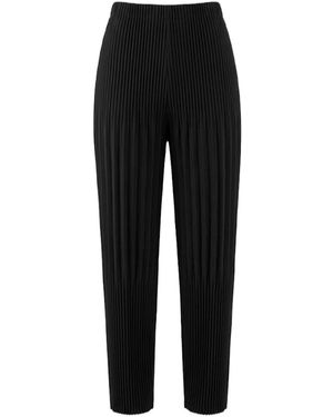 Homme Plissé Issey Miyake Plissé-Effect Trousers - Black