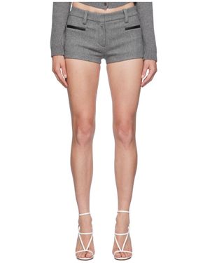 Magda Butrym Wool And Cashmere Blend Shorts With Patch Pockets - Gray