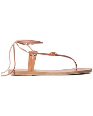 Ancient Greek Sandals Round-Toe Flat Sandals - Brown