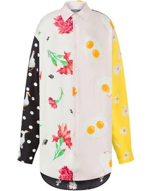 Moschino Patchwork Buttoned Shirt - White