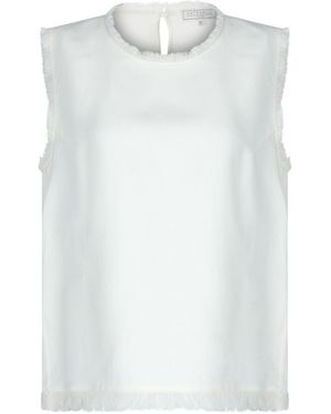 Antonelli Fringed Sleeveless Top - White
