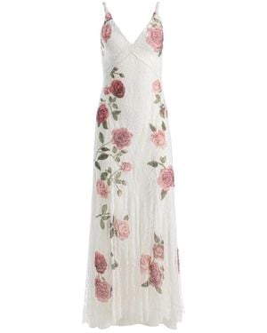 Alice + Olivia Alice Olivia Nisa Floral Printed Long Dress - White
