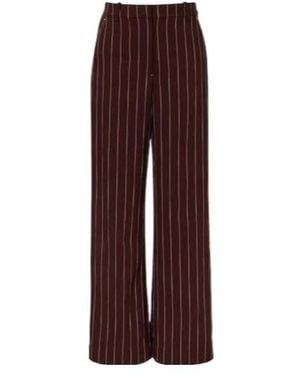 Jonathan Simkhai Tavar Pinstripe Wide-Leg Pants - Brown