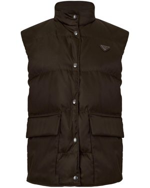 Prada Standcollar Cotton Vest - Green